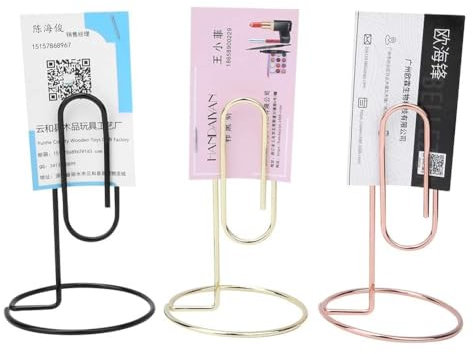Agatige Metall Fotohalter, Metalldraht Memo Foto Clip, 3 Stück Visitenkartenhalter Schreibtisch, Metall Memo Clip Ständer Nachrichtenhalter Draht Fotohalter Ständer Fotohalter mit Klammern