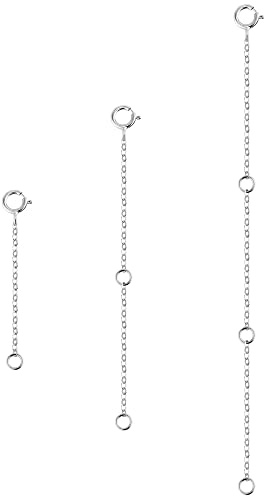 ALEXCRAFT 3 Rallonges pour Chaînes Argent, Chaînes d'extension de collier chaîne d'extension, Chaîne d'extension plaquée or 14 carats pour la fabrication de bijoux collier bracelet(2 4 6 pouces)