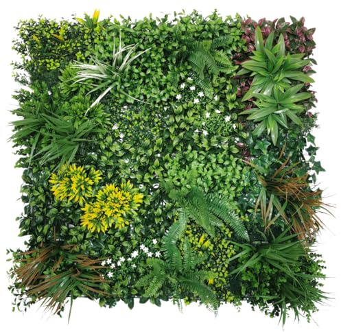 Artificial Plant Flower Living Wall Panels Realistic- Indoor/Outdoor - 1m x 1m - Home, Garden, Office, Cafe, Shop, Salon, Wedding