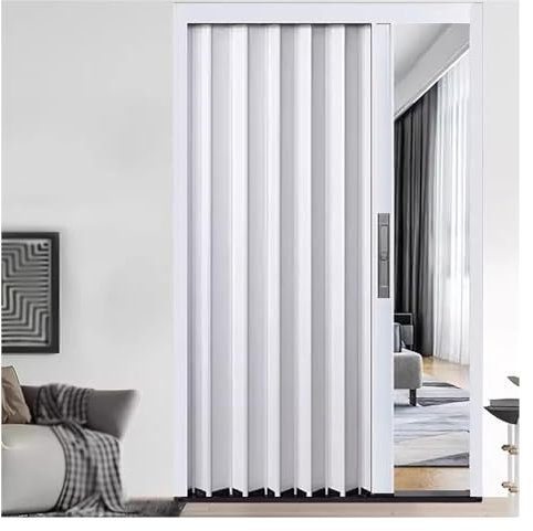porte coulissante pliante Porte de grange accordéon de couloir de placard avec clé de serrure, portes coulissantes pliantes, porte de séparation d'intimité 60 68 72 76 82 88 90 100 120 150 180 190 200