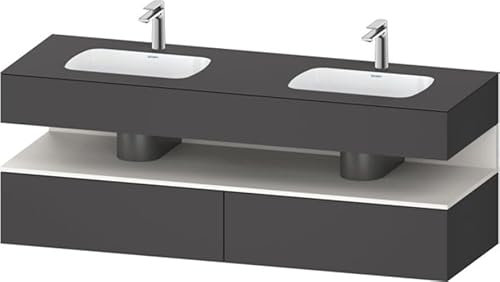 Duravit Qatego Einbauwaschtisch mit Konsolenwaschtischunterbau, 1600x550x600mm, Nische Weiß Supermatt, Doppelwaschtisch, QA4797084490000, Farbe: Graphit