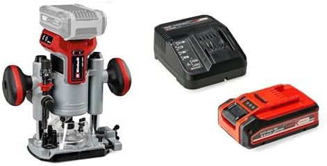Einhell Professional Akku-Oberfräsen-Kantenfräsen-Set TP-RO 18 Set Li BL Power X-Change (18 V, Brushless, Frästiefen-Feineinstellung, inkl Zubehör, Tasche und 4,0 Ah Akku)