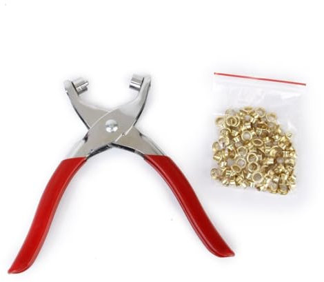 VILLCASE 100pieza Alicates Abrazaderas Ojales Para Zapatos Cinturones Bolsos Ojales Latón Inoxidable