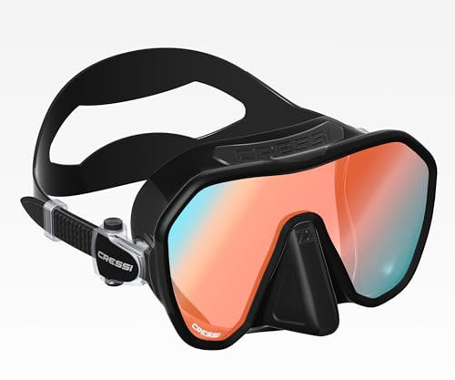 Cressi ZS2 Frameless Masks, Black/Blue, Inner Blue Lens with Orange Outer Reflection Lens
