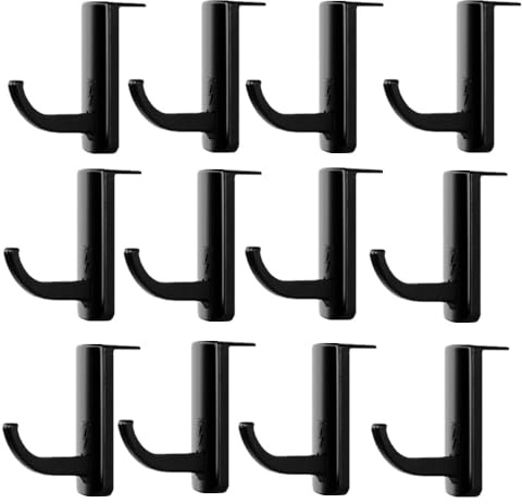 Loopunk 12 Pc Black PVC Headphone Hook, Wall Mount Holder, Headset Hanger, Accessories, Gaming Headphone Stand