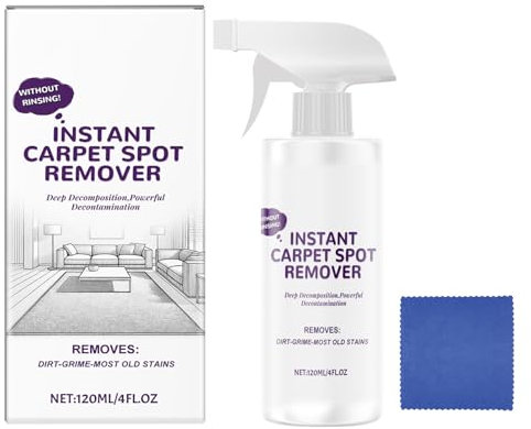 Spray Limpiador de Alfombras - Eliminador de Manchas de Mascotas 120 ml para Alfombra - Elimina Suciedad Secado Rápido para Sofá Colchón Auto