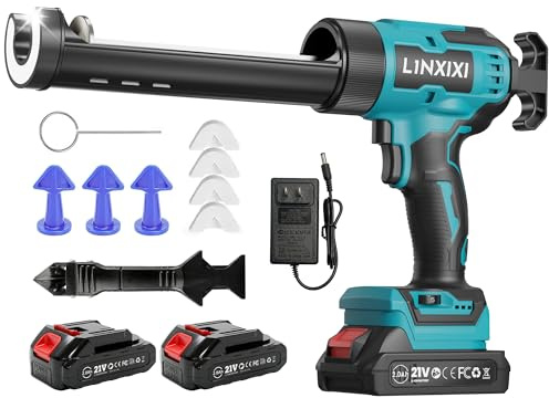 Cordless Caulking Gun for Makita 18V Silicone Sealant Gun with 2pcs Battery