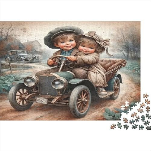 Bil d Epokturpussel 1000 bitar pussel för vuxna papper scen barn klassisk avkoppling familj dekoration gåva 70 x 50 cm/1 000 st
