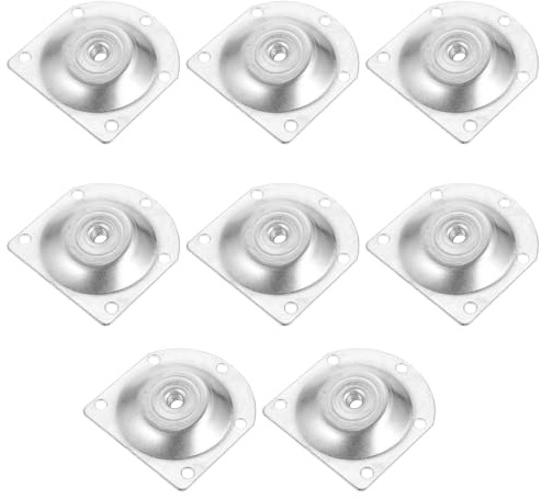 Hoement Iron Angled Leg Mounting Plates Sturdy Attachment Plates 8pcs with 12 Degree Slope Silver Finish and Extend Furniture Life for Furniture Legs Suitable for Dresser and Bench