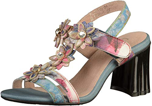 Laura Vita Ficdjio 05, Sandalias Peeptoe Mujer, Vaqueros Azules, 42 EU