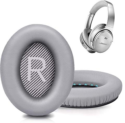 Premium Replacement Ear Pads for Bose QC35 & QC35ii Headphones Made by GEVO- Comfortable Adaptive Memory Foam and Extra Durable - Fits QuietComfort 35 & 35ii / SoundLink 1&2 AE（Over-Ear） (Silver)