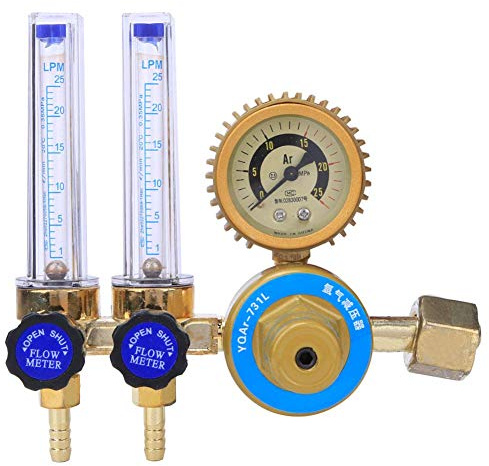 Tryckregulator, 0,25 MPa argon gastryckreduceringsregulator dubbel mätare svetsningstillbehör, för argon bågsvetsning, skärning