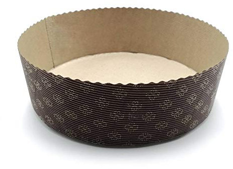 Erre4m Moule à Panettone bas en papier marron disponible en 3 tailles lot de 10 formes hautes pour panettone (500 gr)