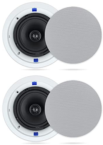 Herdio 6,5 Zoll Deckenlautsprecher, 8 Ohm 160 Watt Einbaulautsprecher, Bündige Montage Sound, Perfekt für Innen und Außenbereich, Schlafzimmer, Heimkino (2 Lautsprecher)