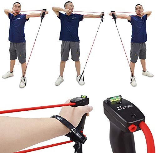 Archery Bow Trainer Draw Training Aid Device Strength Stretch Band Exerciser for Recurve Compound Bow Shooting Youth Adults Beginner Portable Riser Handle