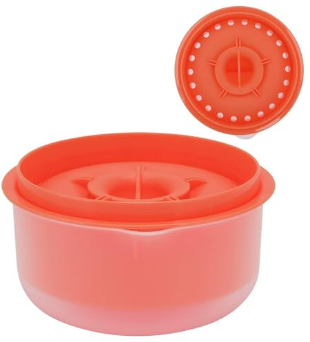 Egg Separator, 13 * 7cm/5.1 * 2.8in Egg Divider Egg Yolk Egg White Separator with Storage Bowl Egg Extractor Kitchen Baking Tools Sifting Filter Egg White, Red