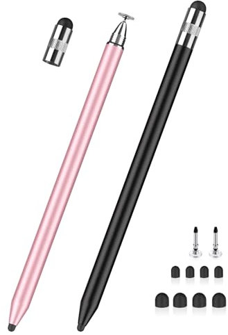 3-in-1 Stylus Pen with 8 Rubber Tips and 2 Disc Tips, Compatible with i-pad, iphone, tablet, Touch Screen Divice