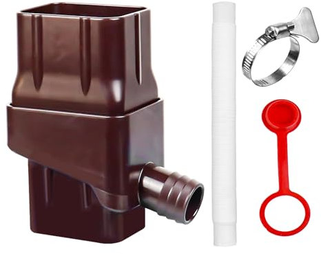 Sistema de recolección de agua de lluvia, sistema de recolección de agua de lluvia reutilizable para canalones estándar de 5,1 x 7,6 cm, sistema de redirección de agua, sistema de distribución de