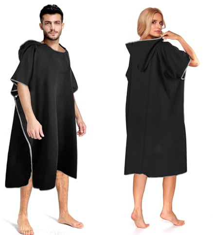 Serviette de Plage Poncho,Peignoir à Langer,Poncho Surf, Poncho de Bain, Peignoir Poncho, Poncho de Plage avec Capuche, Peignoir Microfibre, Séchage Rapide, pour Natation Camping Plage Surf
