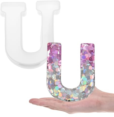 sourcing map Large Letter U Resin Molding 6 3D Capital Alphabet Mould