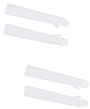 GALPADA 2paare Lange Spitzenhandschuhe Für Damen Uv-Schutz Handschuhe Für Hochzeiten Und Sommerpartys Elegante Armstulpen Weiß Für Outdoor-aktivitäten Und Autofahren