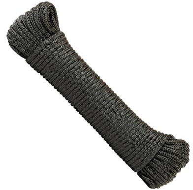 SNURO Nylonseil (4mm, 20m, schwarz) - Paracord aus robustem, geflochtenem Polyamid - Verschleißfest und stark - Bruchkraft 275kg