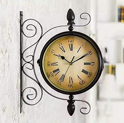 AYCDL Orologio da Parete Classico Bifacciale, Orologio da Giardino per Esterni, retrò, per Esterni E Interni, per Giardino/Patio/Cortile