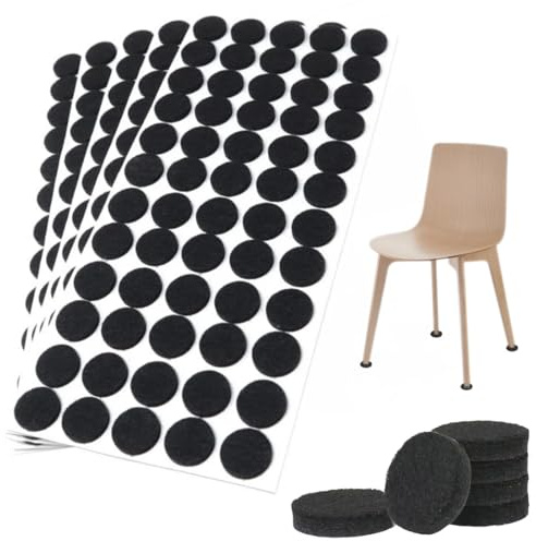Quesuc 100 Pezzi Feltrini Per Sedie Rotondi 10Mm Feltrini Per Mobili Feltrini Adesivi Spessore 2 Mm Per Mobili Piedi Per Sedie, Pavimenti In Legno Duro (Nero, 10Mm)