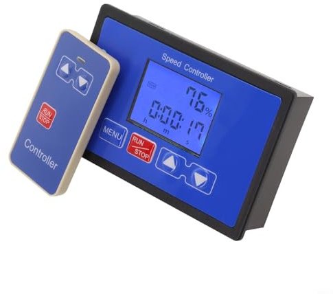 Honseadek Controlador de motor CC con pantalla digital LCD de 30 A con control remoto inalámbrico, rango ajustable 0-95%, entrada CC 6.5V-55V para motor cepillado, función de parada de arranque lento