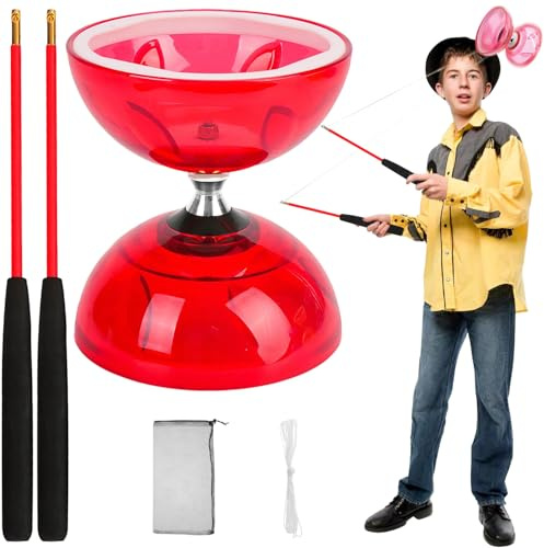 Diabolo med kullager,12 cm i diameter, diabolo med stort kullager, en jongleringsleksak, lämplig för vuxna och nybörjare