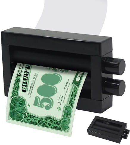 Magisk pengaskrivare – PVC 10,5 x 6,4 x 2,3 cm | Magisk trick-rekvisita | närbild pengar skrivare gimmick | interaktiv magisk leksak för talangshow-fester, föräldrar-barn-spel, närbilder