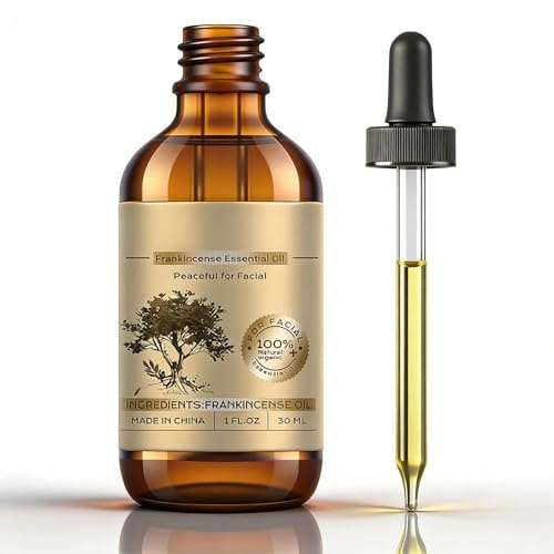 Frankincense Essential Oil Cruelty-Free Formula Frankincense Oil with Glass Dropper for Easy Use Frankincense Oil for Skin Care Aromatherapy & Relaxation for Home Daily Self Care & Fragrance Rituals