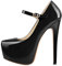MissHeel Women's Black High Heels for Women Patent Leather Fancy Sandals Stiletto Mary Jane Size 13