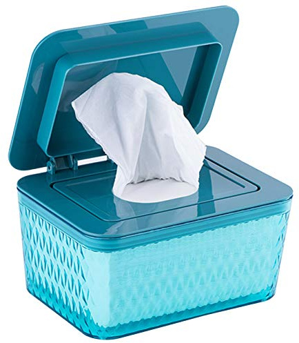 Boîte De Rangement Pour Lingettes Humides, Étui De Lingettes,Boîte De Mouchoirs Humides,Boîte En Plastique Tissu,bébé Serviette Boîte,Boîte De Lingettes Humides Pour Bébé (Bleu)