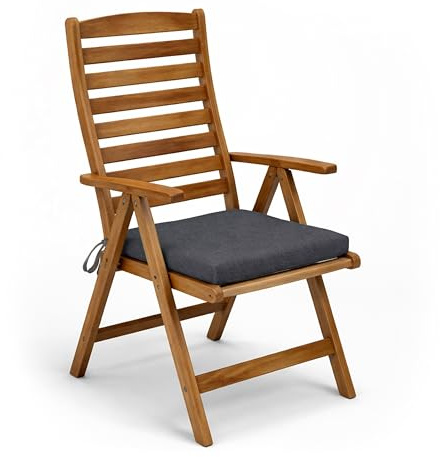 POKAR Coussin de Banc 60x60 cm | Housse Amovible et Liens Antidérapants | Galette d'Assise pour Banc de Jardin, Balancelle et Chaise | Intérieur et Extérieur | Oeko-TEX | Fabriqué en UE | Anthracite