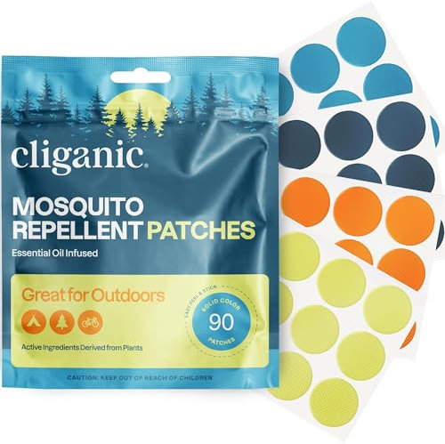 Cliganic Mosquito Patches (90 Pack) - Stickers for Adults and Kids, DEET Free Repellent
