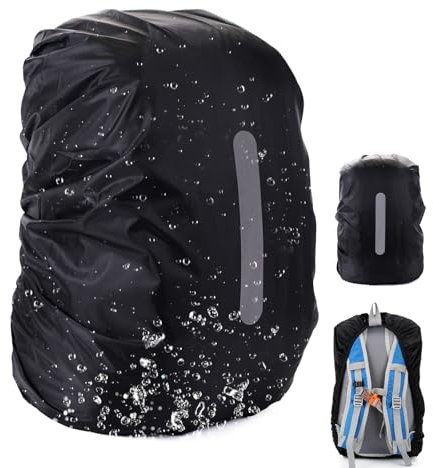 Darryy Rucksack Regenschutz (41-45L), Regenschutz für Rucksäcke mit Reflexstreifen, wasserdichte Regenhülle für Rucksäcke, Rucksackschutz Wasserdicht Zum Wandern, Campen, Reisen und Radfahren