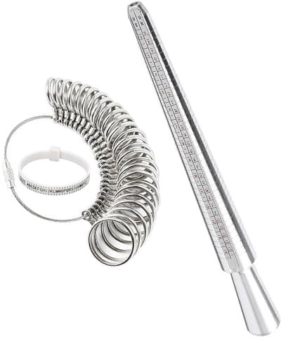 TRKETK 3 Stück Ringmaß-Messgerät-Set, Größenstandard A-Z Ringmesswerkzeug Dornstab Schmuck-Größenwerkzeuge zum Messen von Ringen Damen Herren Fingermessgerät