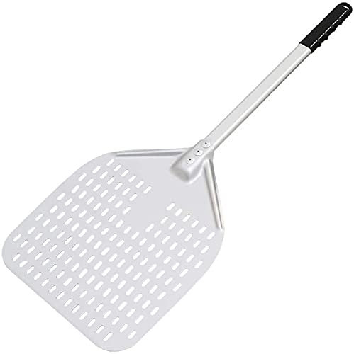 BONOOL Cáscara de pizza de 14 pulgadas,Paleta de pizza de aluminio con mango desmontable,Cáscara de horno de pizza antiadherente,para pizzas caseras