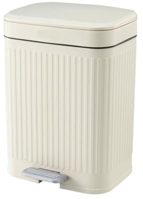 KITCHEN MOVE Pattumiera a pedale rettangolare in plastica 12L AURA Bianco