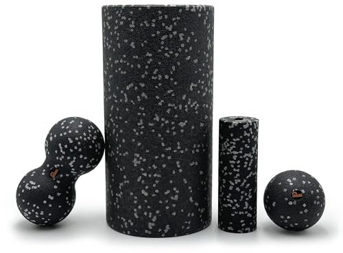 Majestic Sport Tenso, Faszienrollen, 4-teilig Set für die Selbstmassage, Set mit verschiedenen Faszien-Tools, Fitness-Massagegeräte für effektives Training,