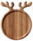 Plateau en bois de Noël - Plateau à biscuits de Noël | Assiette à dessert décorative | Assiette à dessert décorative en bois d'élan avec poignée en bois de cerf, assiette d'apéritif avec poignée en