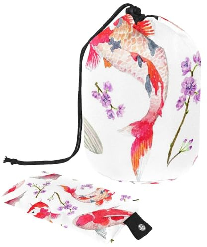 Bolsa de maquillaje con cordón, bolsa de cosméticos de viaje en forma de barril, bolsa de maquillaje, organizador de artículos de aseo plegable, bolsillo de almacenamiento para mujeres y niñas, carpas