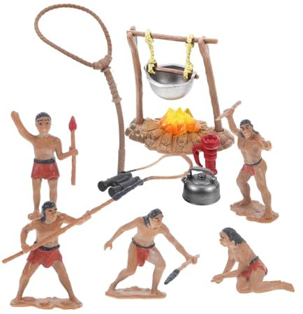 QUMIIRITY Juego De Juguetes De Camping De Simulación Mini Figuras De Primitivos para Niños, Tamaño Pequeño, Material Plástico, Decoración De Jardín, Accesorio para Exteriores, Set De 10 Piezas
