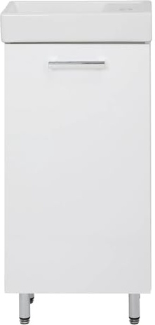 VBChome Mueble para baño de 40 x 85 x 22 cm, color blanco, mueble bajo lavabo con lavabo de cerámica y orificio para grifo, moderno juego de muebles de baño para baños pequeños