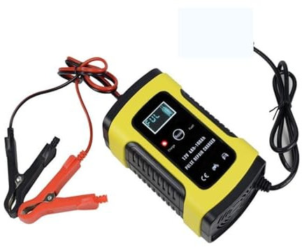 Cargador de Coche, Cargador de reparación de coche totalmente inteligente de 12V 6A, cargador acumulador de batería de plomo y ácido automático rápido inteligente con ventilador de refrigeración de pa