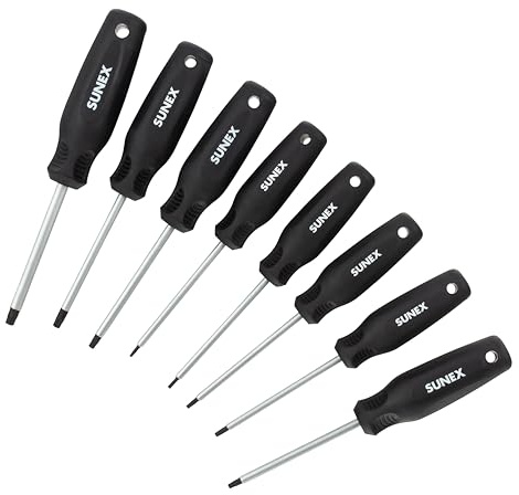 SUNEX TOOLS SXTSD8 Torx® Magnetic Screwdriver Set in EVA Foam, 8-Piece