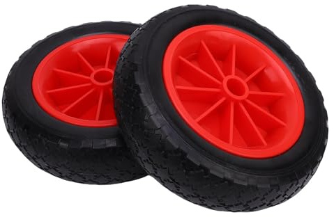 Aramox ,1 Pair 10Inch Kayak Cart Solid Tire Wheel Made of PU and Rubber Puncture Proof Replacement for Kayak Canoe Trolley Cart Paddle Board, Red