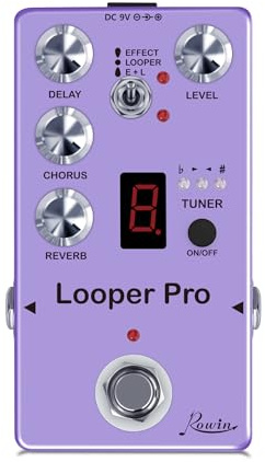 RE-05 Looper Pro Guitar Pedal - 40s Recording, Unlimited Overlap, 5-in-1 Effects (Reverb/Chorus/Delay/Tuner/Looper), True Bypass