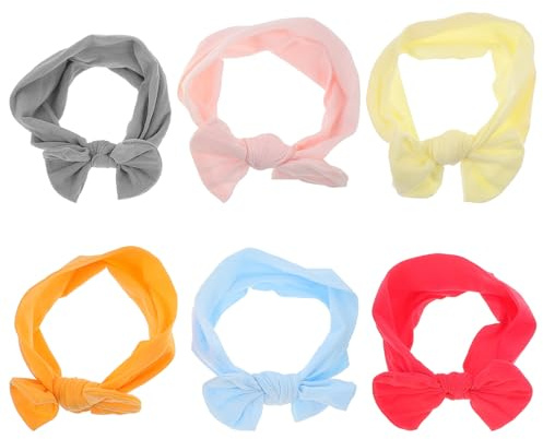 GARVALON 6 pezzi Fasce Elastiche per Neonata con Nastro in Nylon Delicato Cerchietti Bambina Adorabili e Confortevoli Accessori Capelli per Bambine Regalo Versatile